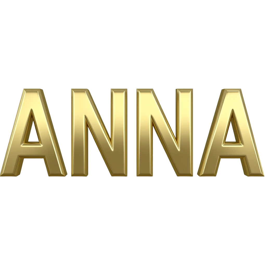 GOLD THIN LETTERS NAME ANNA emoji