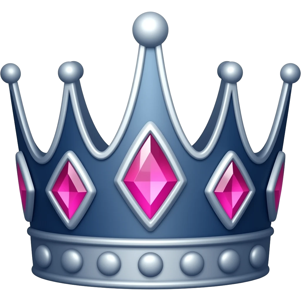 dark blue crown with pink gems emoji