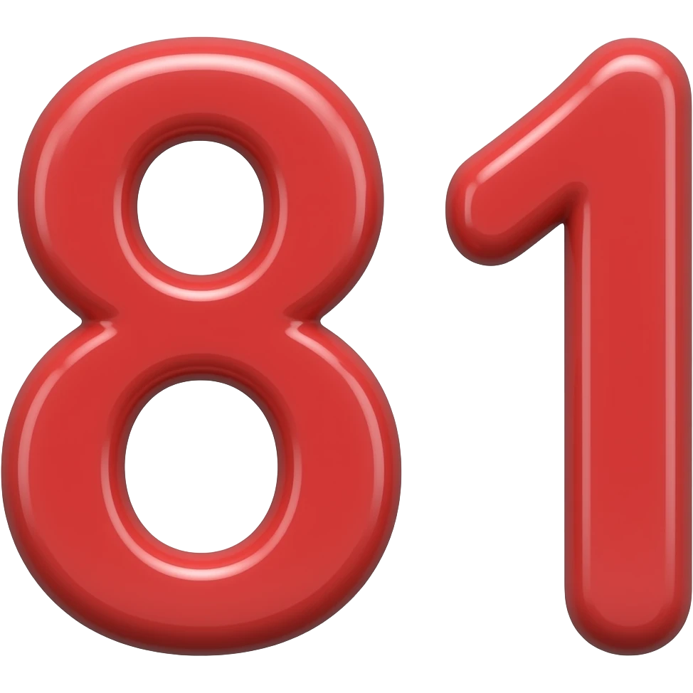 81 red emoji