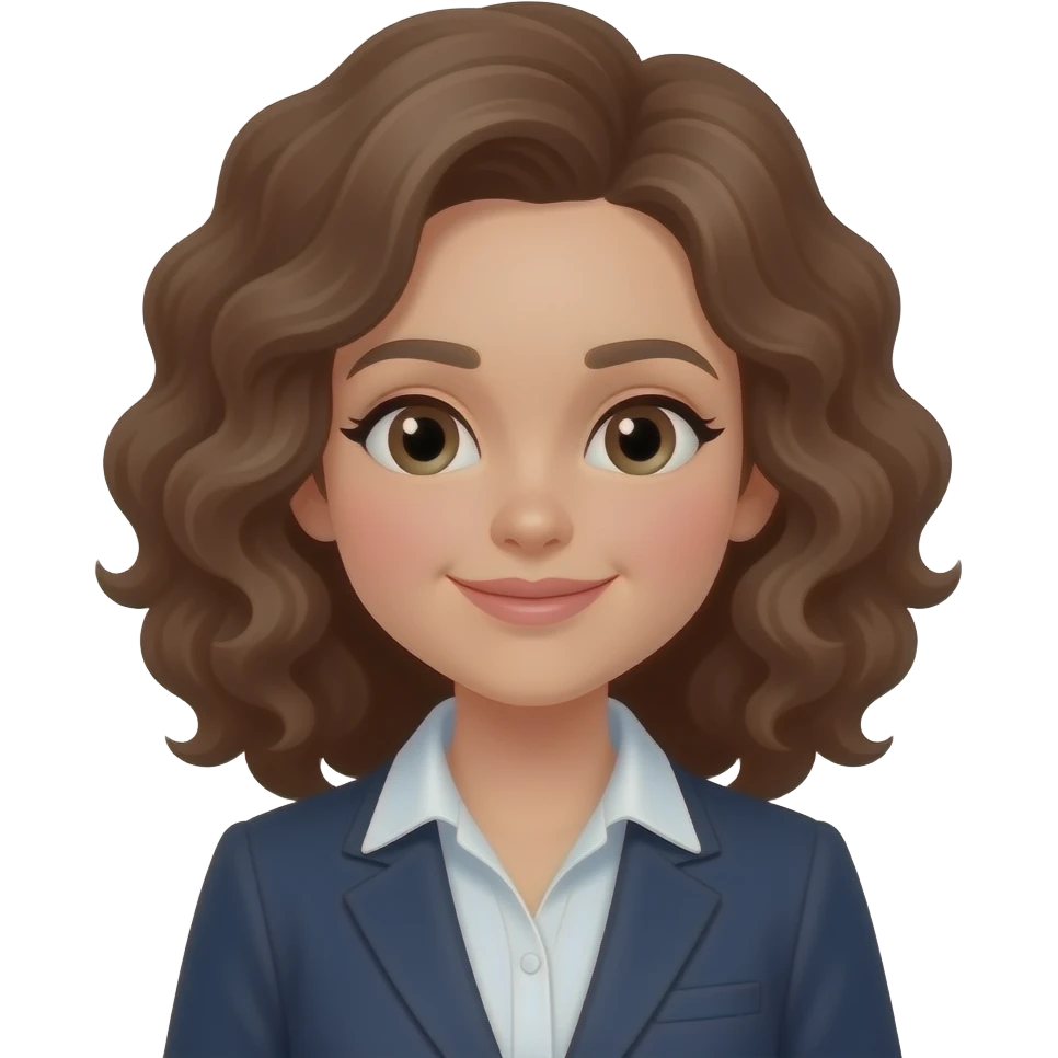 Curly brown hair female teacher emoji