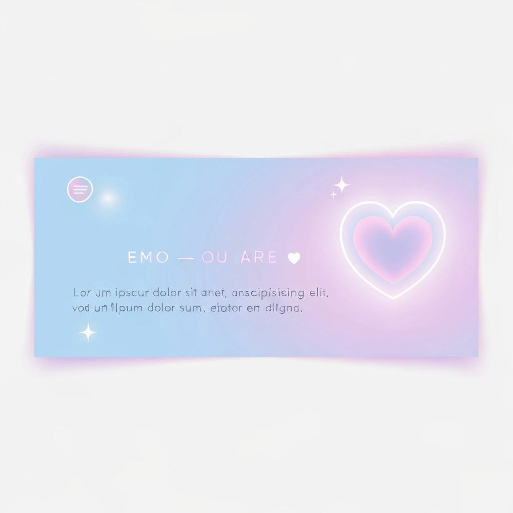 pastel emo banner with a heart accent, cute, expressive, minimal, variation 3 emoji