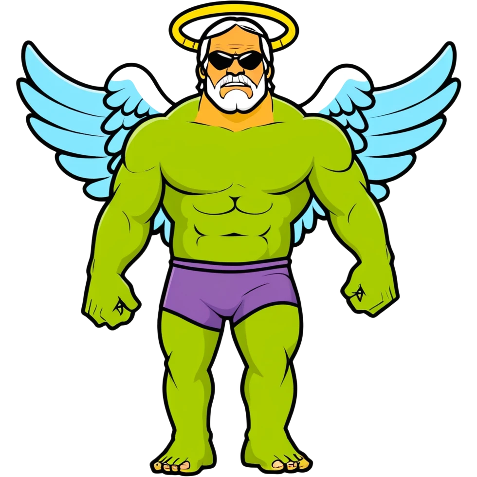 Hulk hogan wearing angel wings emoji