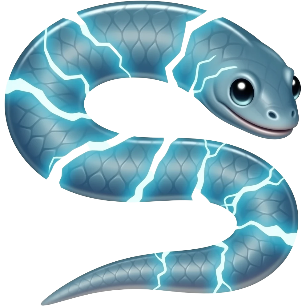 long electric eel with electricity emoji