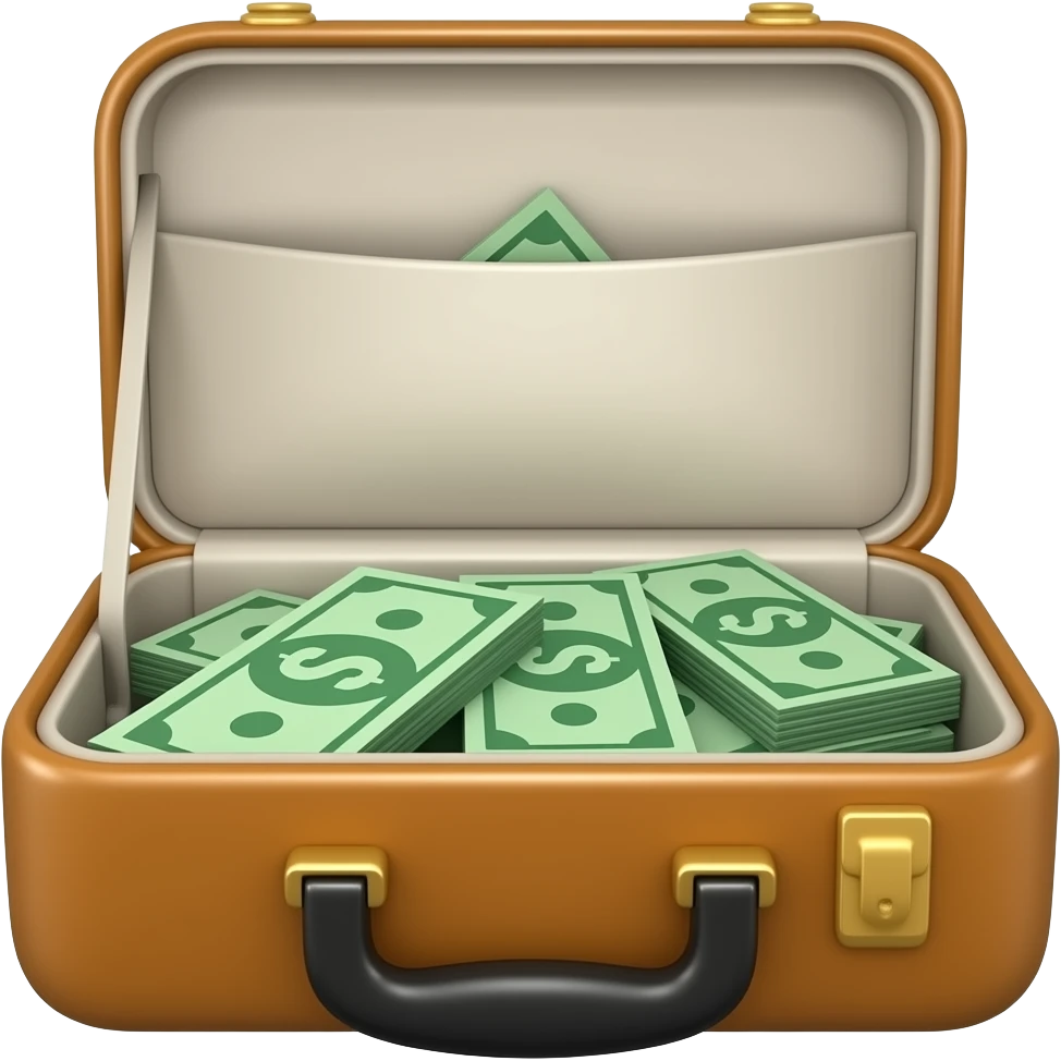 Чемодан с деньгами внутри emoji