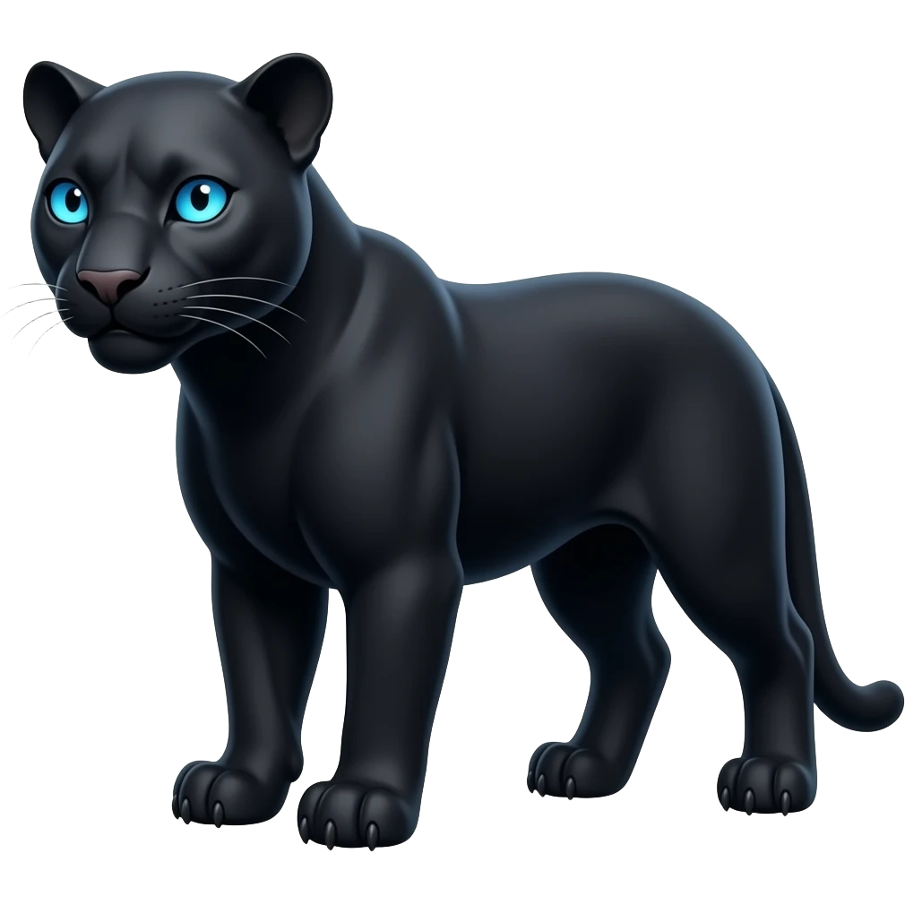 خليه اكبر black jaguar with blu glowing eye emoji