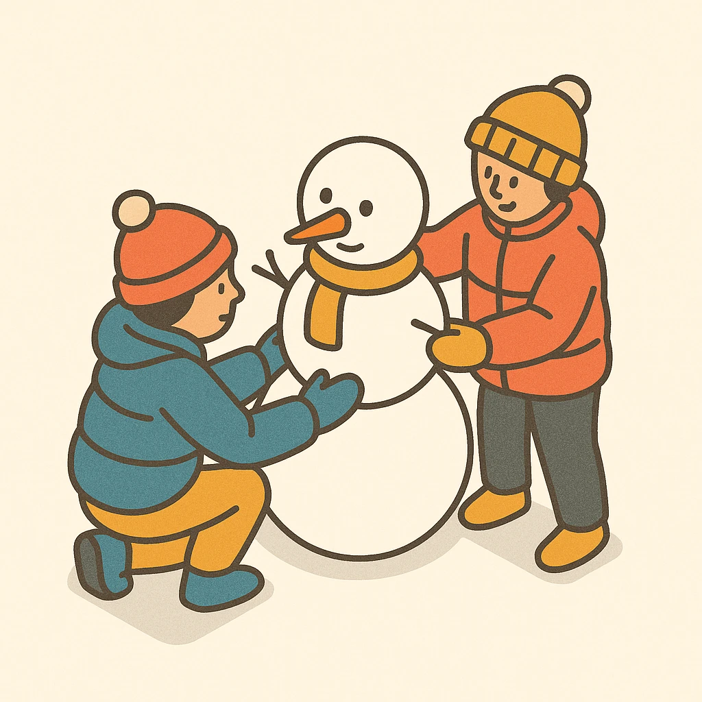 people making a snowman emoji