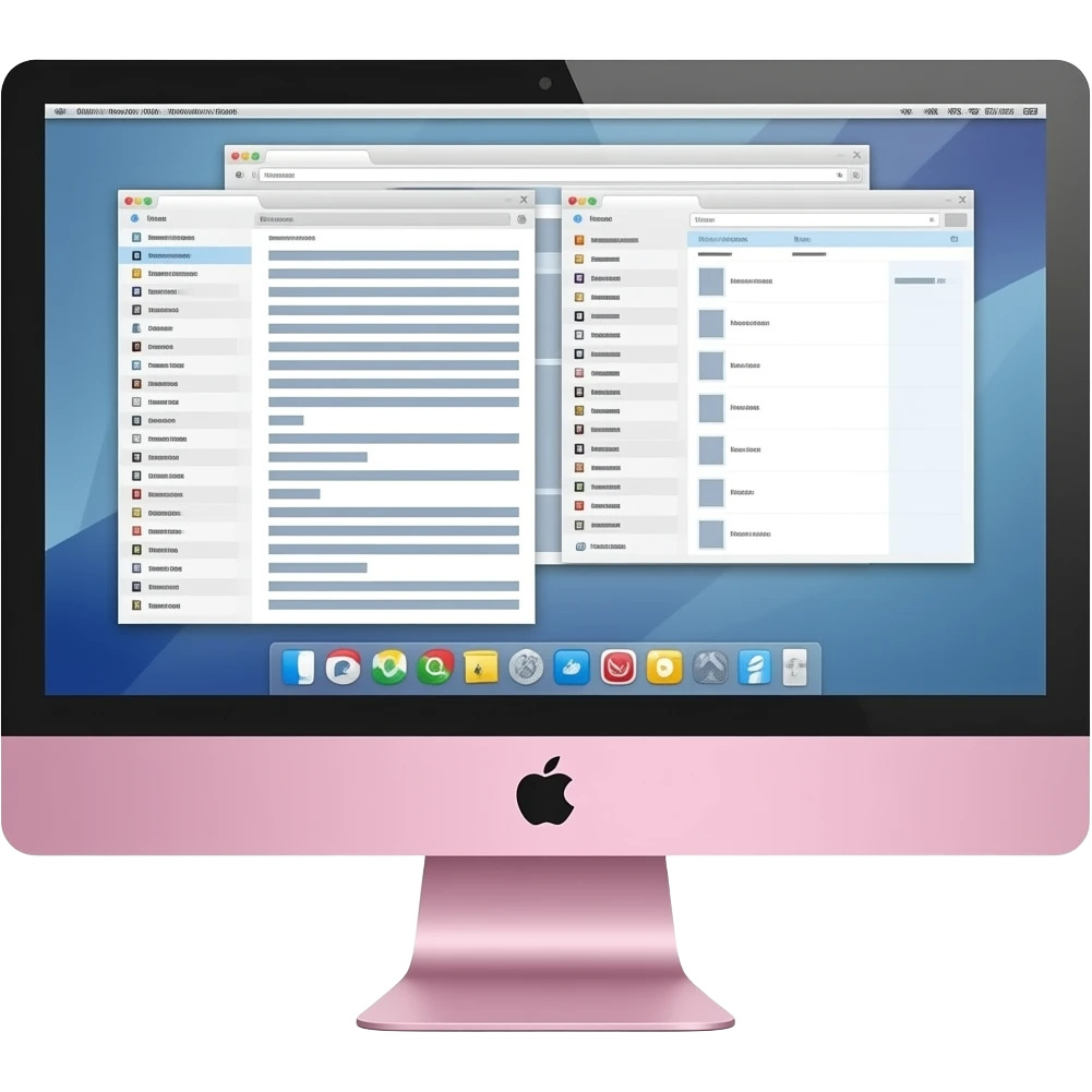 iMAC light pale pink with applications emoji