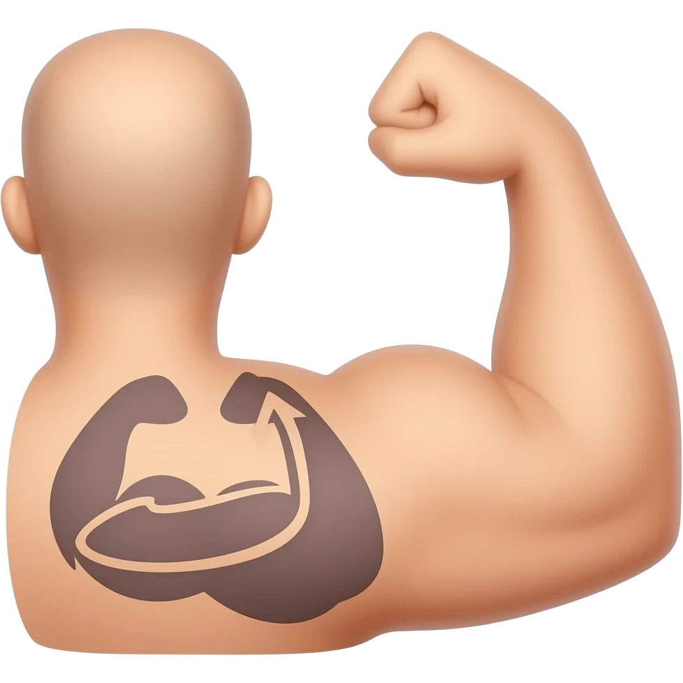 the arm to be back and to show triceps emoji emoji