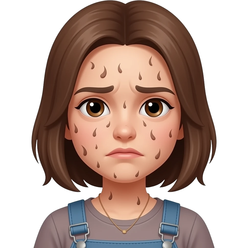 Humanized lice ugly girl emoji