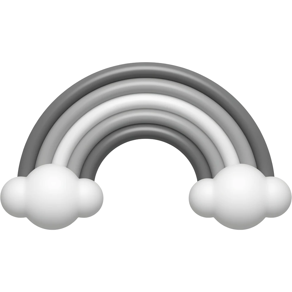 Grayscale rainbow emoji