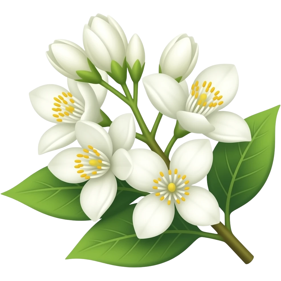Pixel art of jasmine flowers on a branch emoji