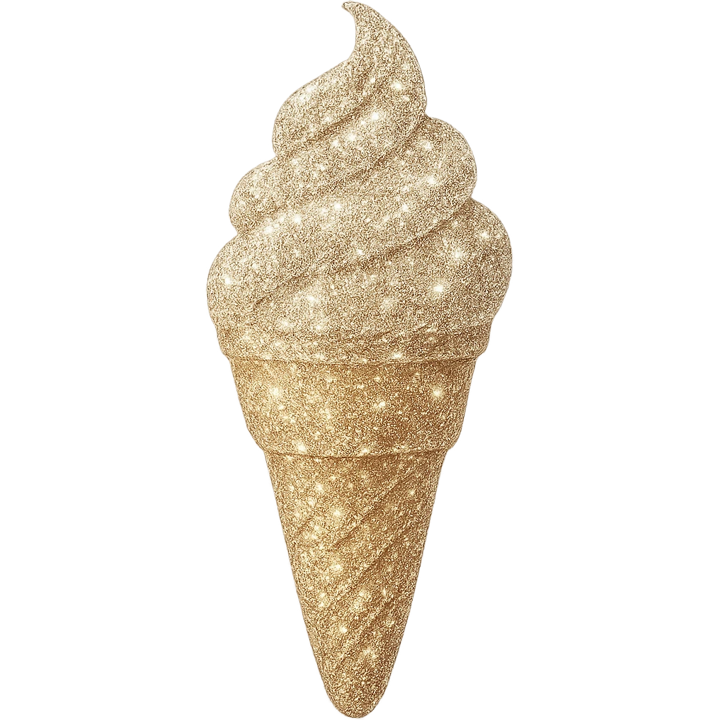 sparkling ice cream cone, no background emoji