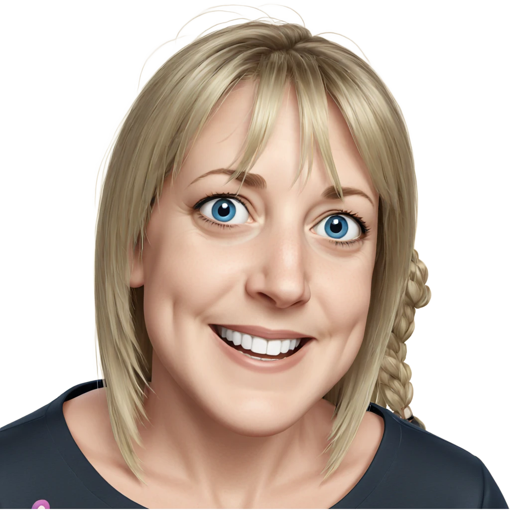 smiling girl with blue eyes emoji