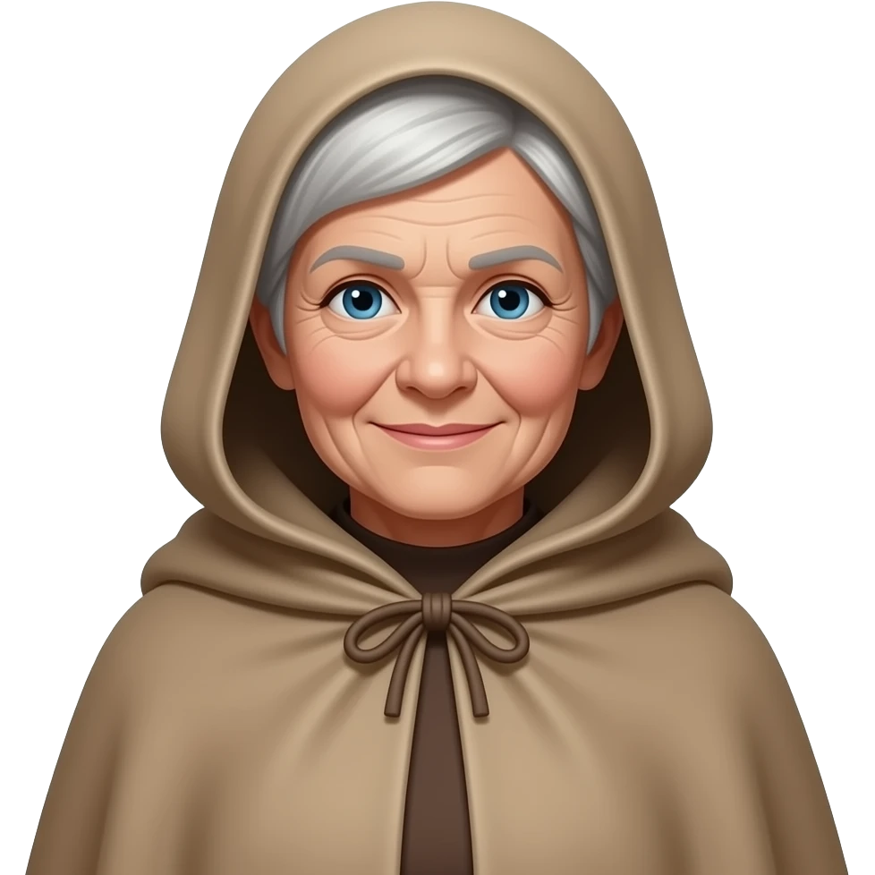 elder women wear cloak dress emoji