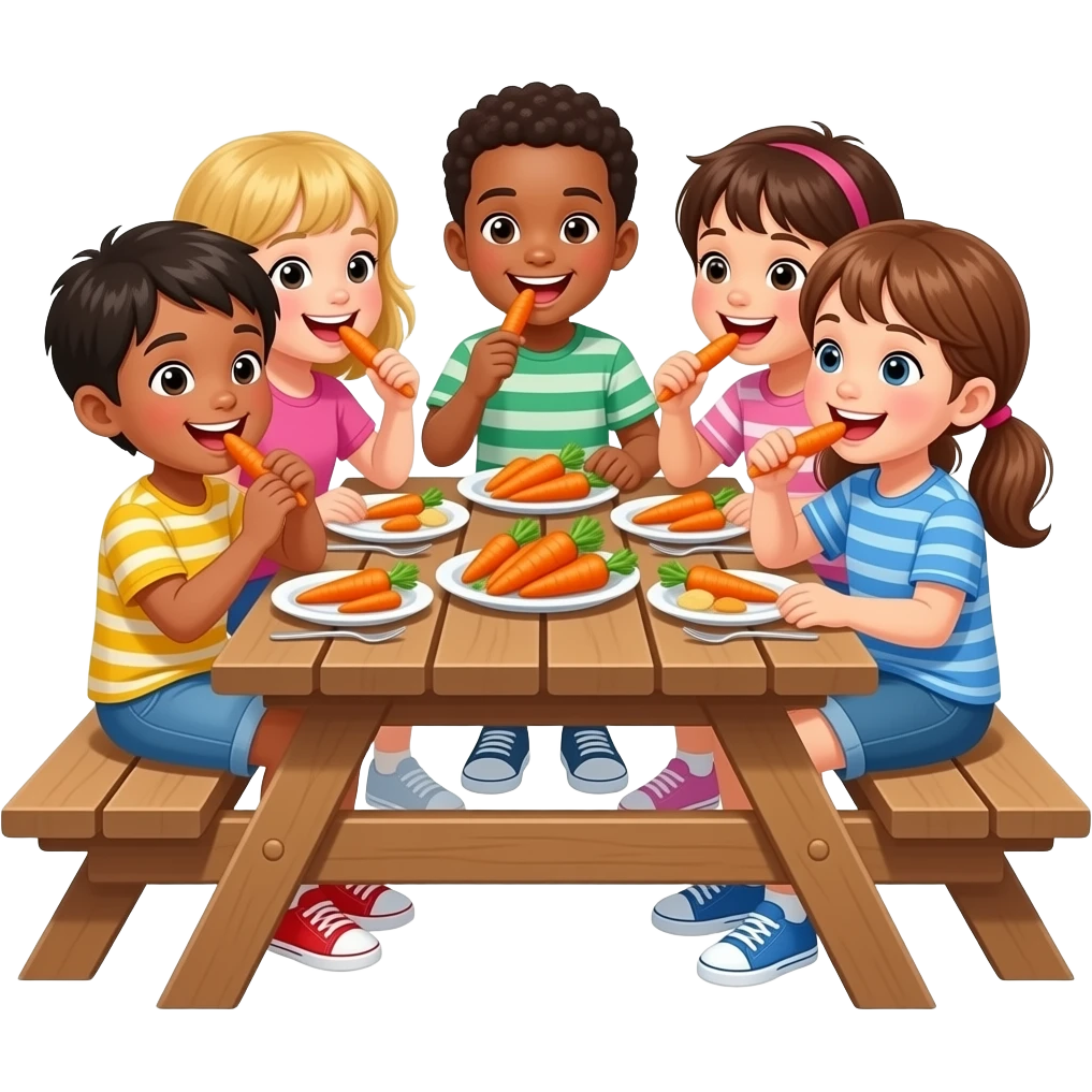 kids eating carrot emoji