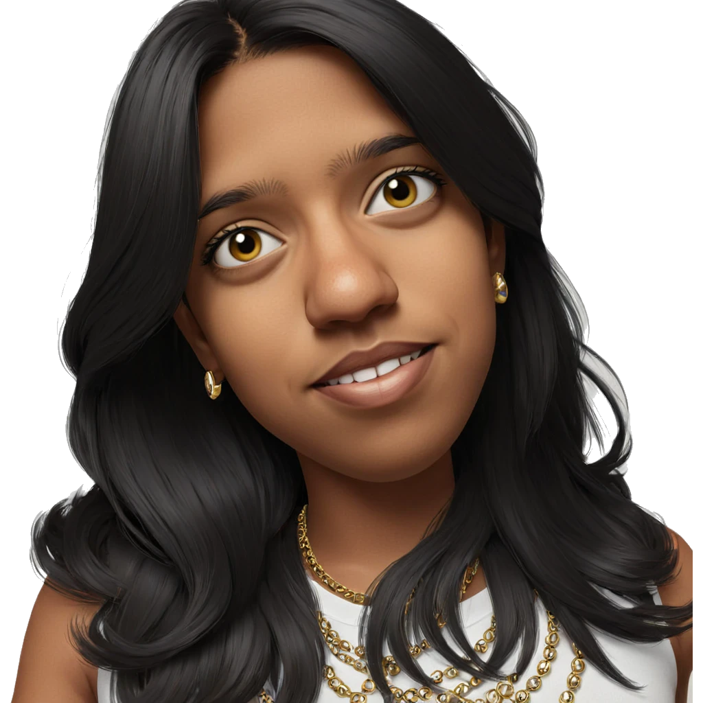 portrait of girl with jewelry emoji