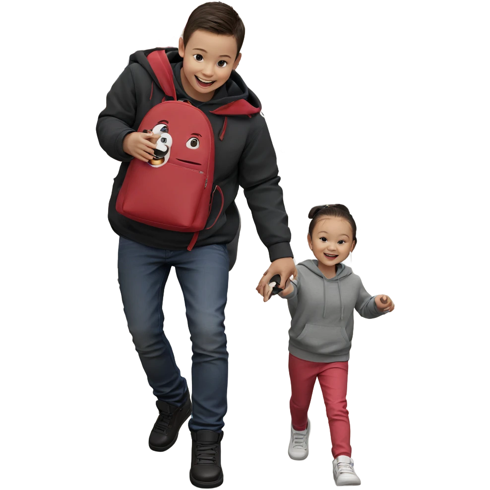 smiling children shopping indoors emoji