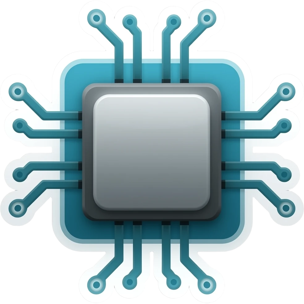 Integrated chip symbol as a sticker emoji