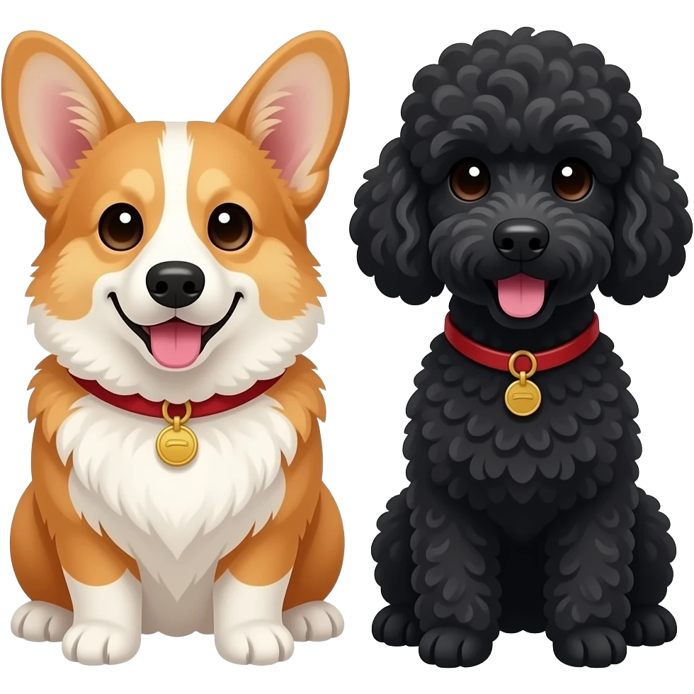 웰시코키랑 검은푸들 emoji