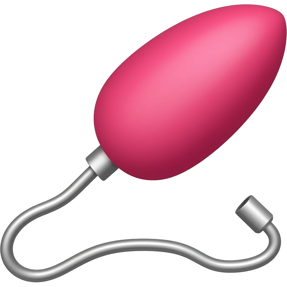 a female intimate vibrator in the form of a stick with a round, slightly elongated attachment on the wire emoji