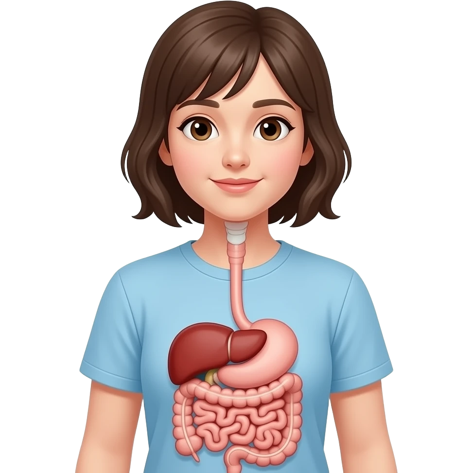 girl with visible digestive system emoji