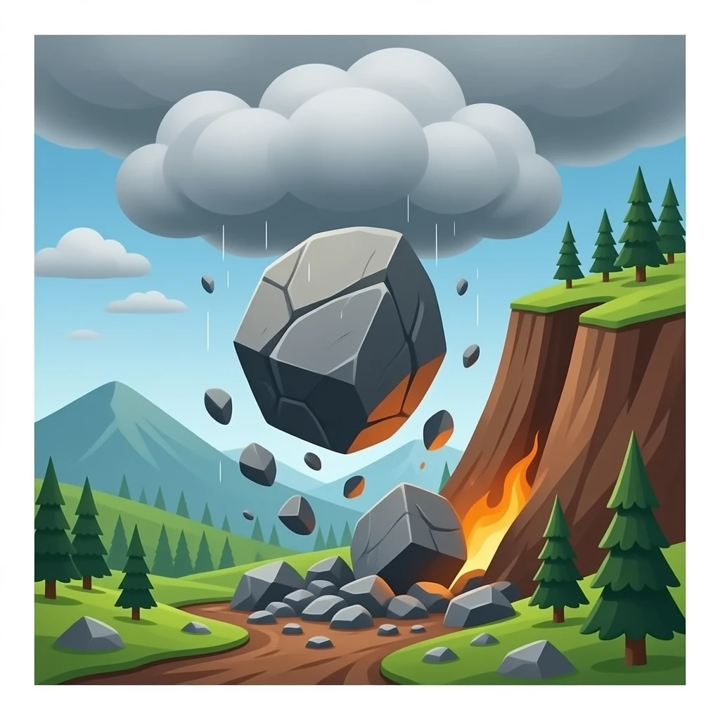Landslide Rock faling emoji