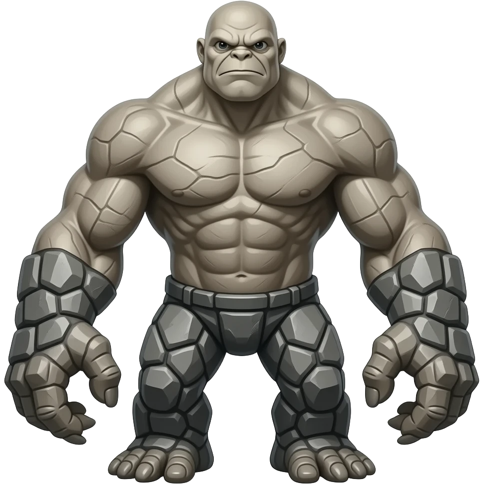 A mountain that has legs and no arms and with stone legs Giant emoji