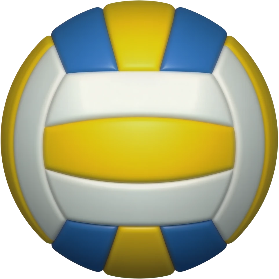 Volleyball emogi yellow and blue emo emoji