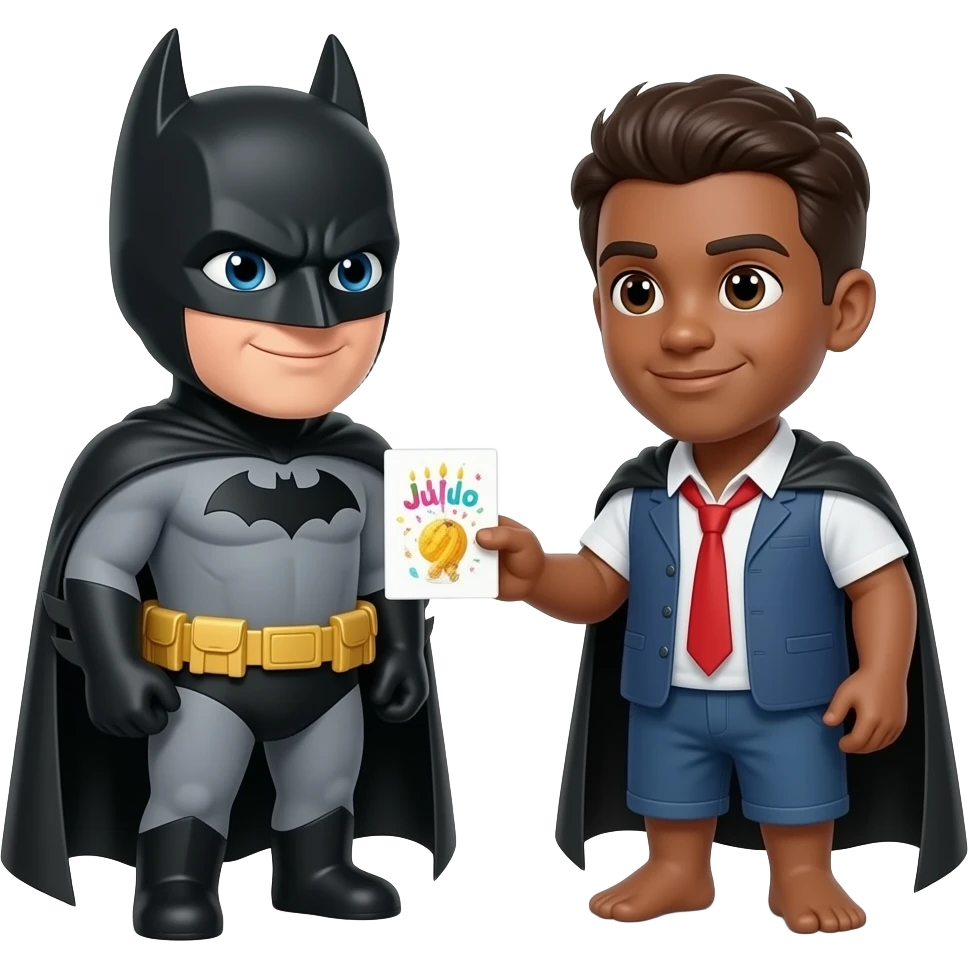 Batman dando feliz cumplaños a Julioños emoji