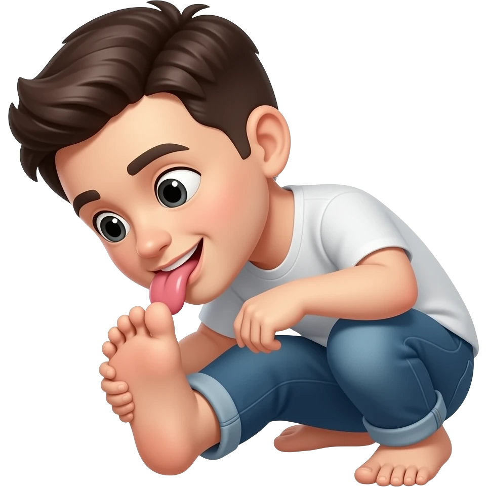 licking a foot emoji
