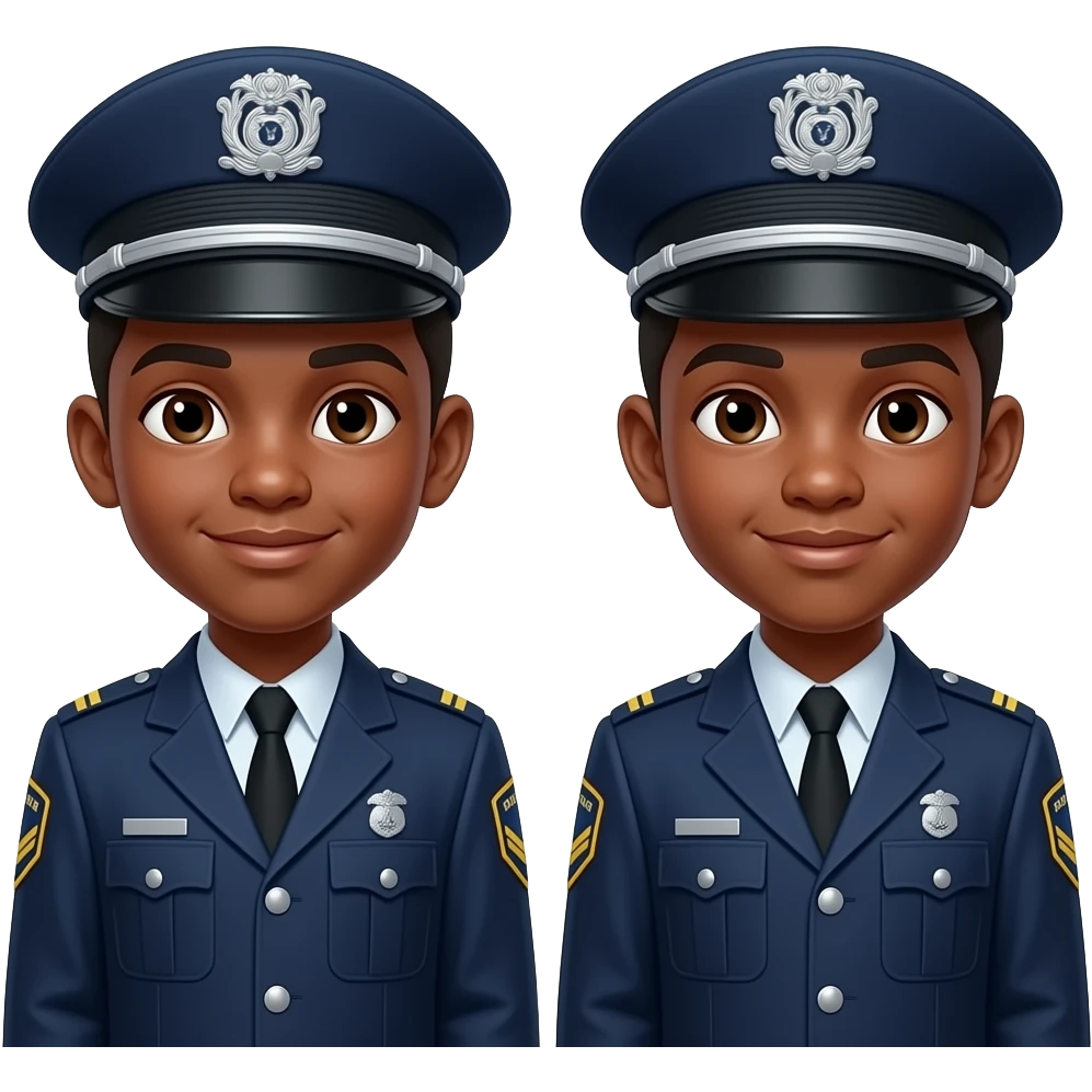 2 chicos morenos con uniformw emoji