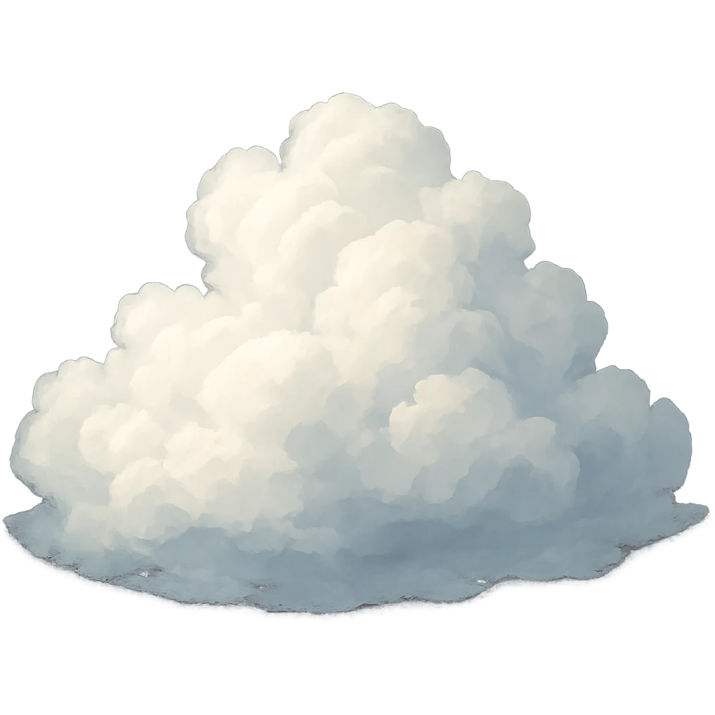 digital illustration of a cloud, no background emoji