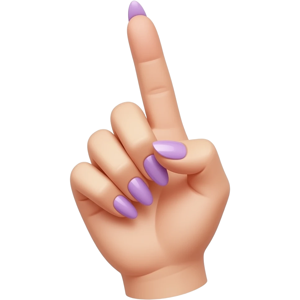 hand pointer with pointed purple nails emoji
