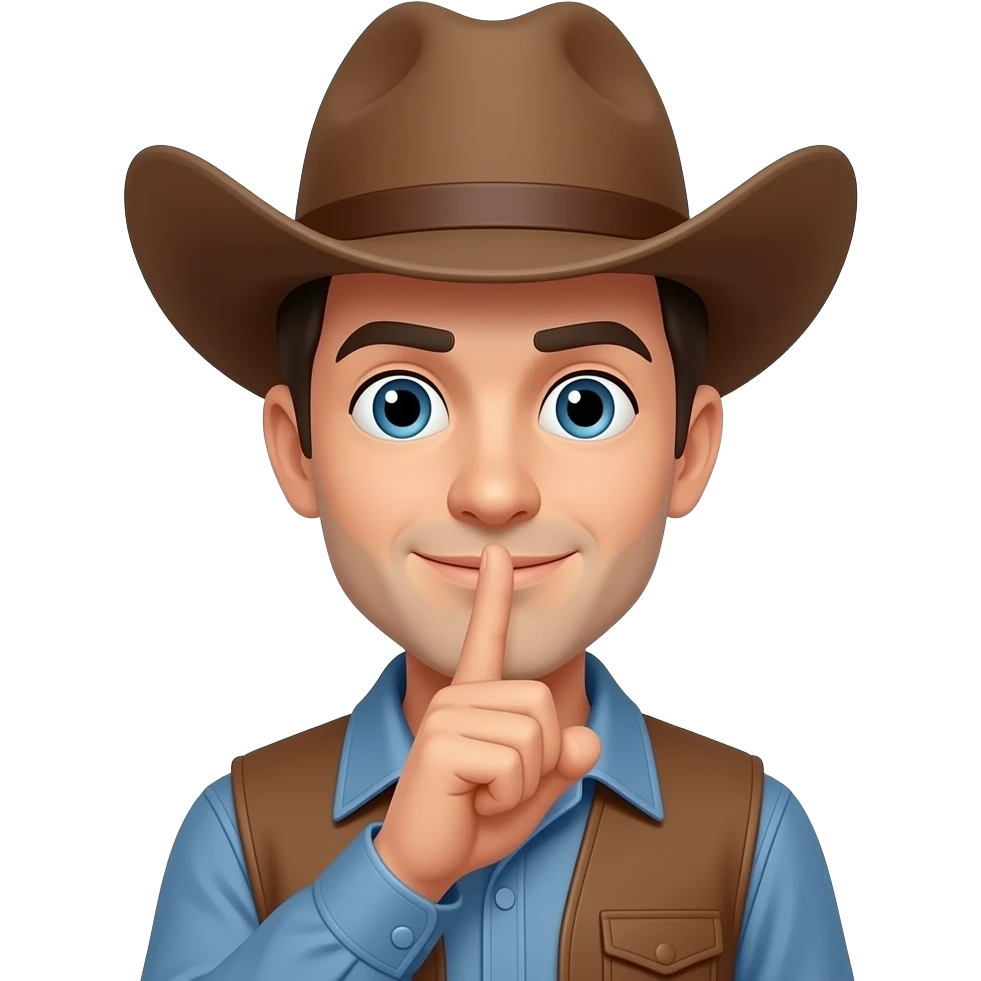 Like a cowboy with I finger like if someone says shhhhh emoji