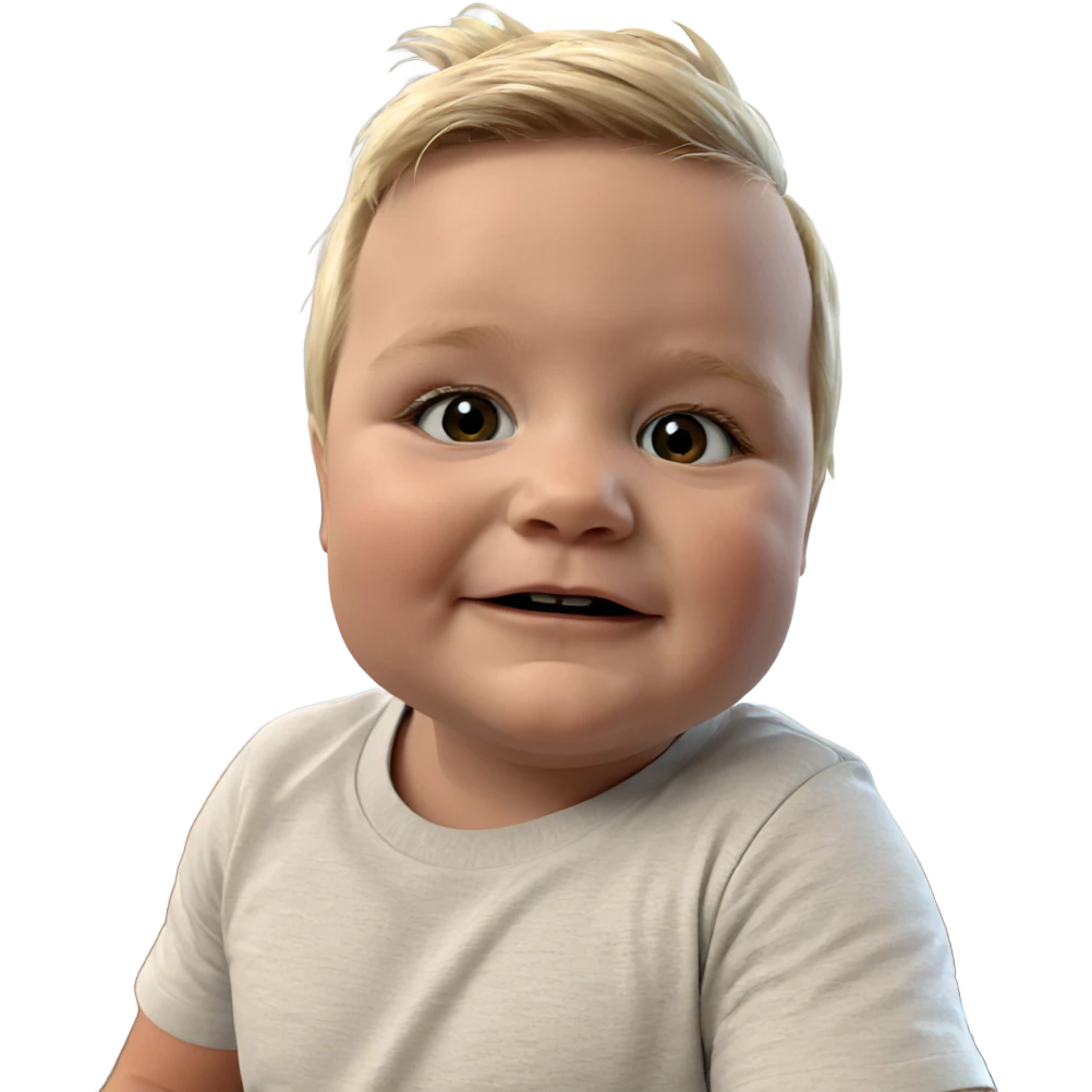 blonde boy looking at viewer emoji