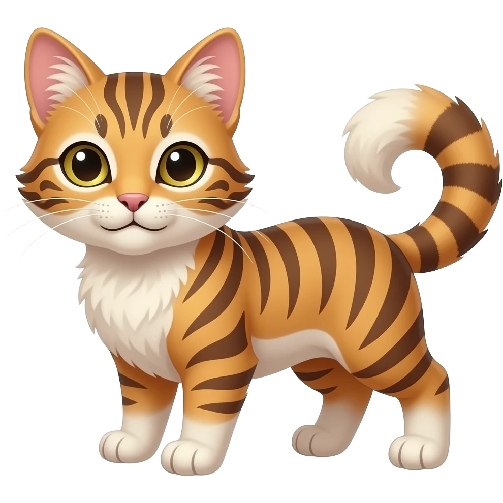 vernid fantasy creature LiLaiRa Kamirah Falvie whiskers paws full body gradient stripes tufted tail feline emoji