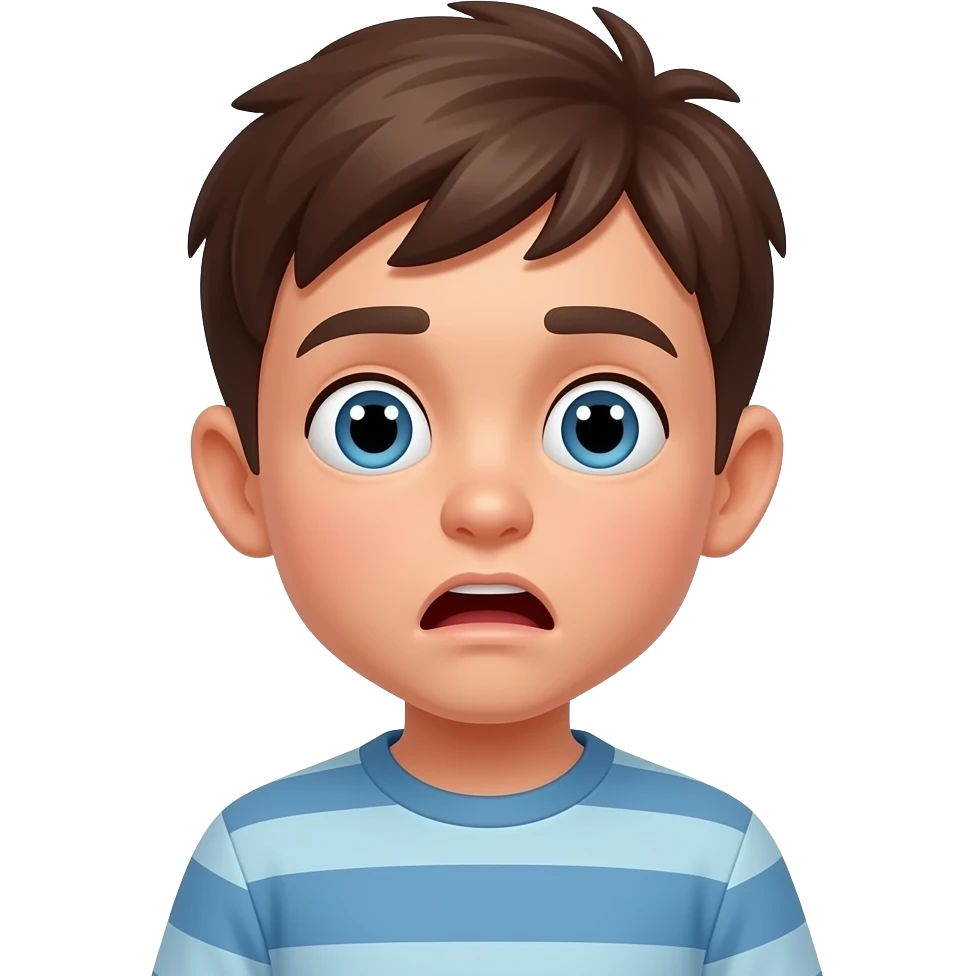 shocked face young boy emoji