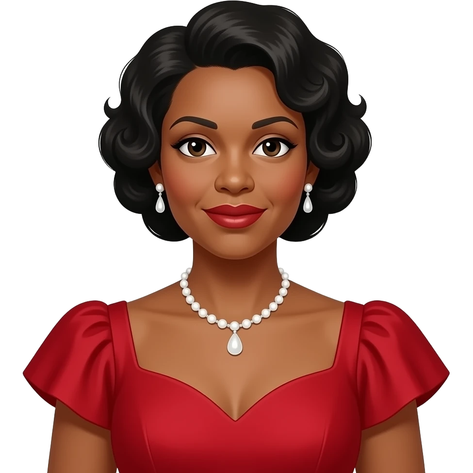 Marian Anderson with red opera outfit emoji