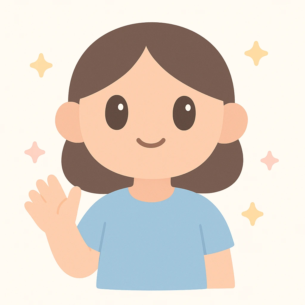 3D face of an activist girl waving her hand in a blue T-shirt emoji