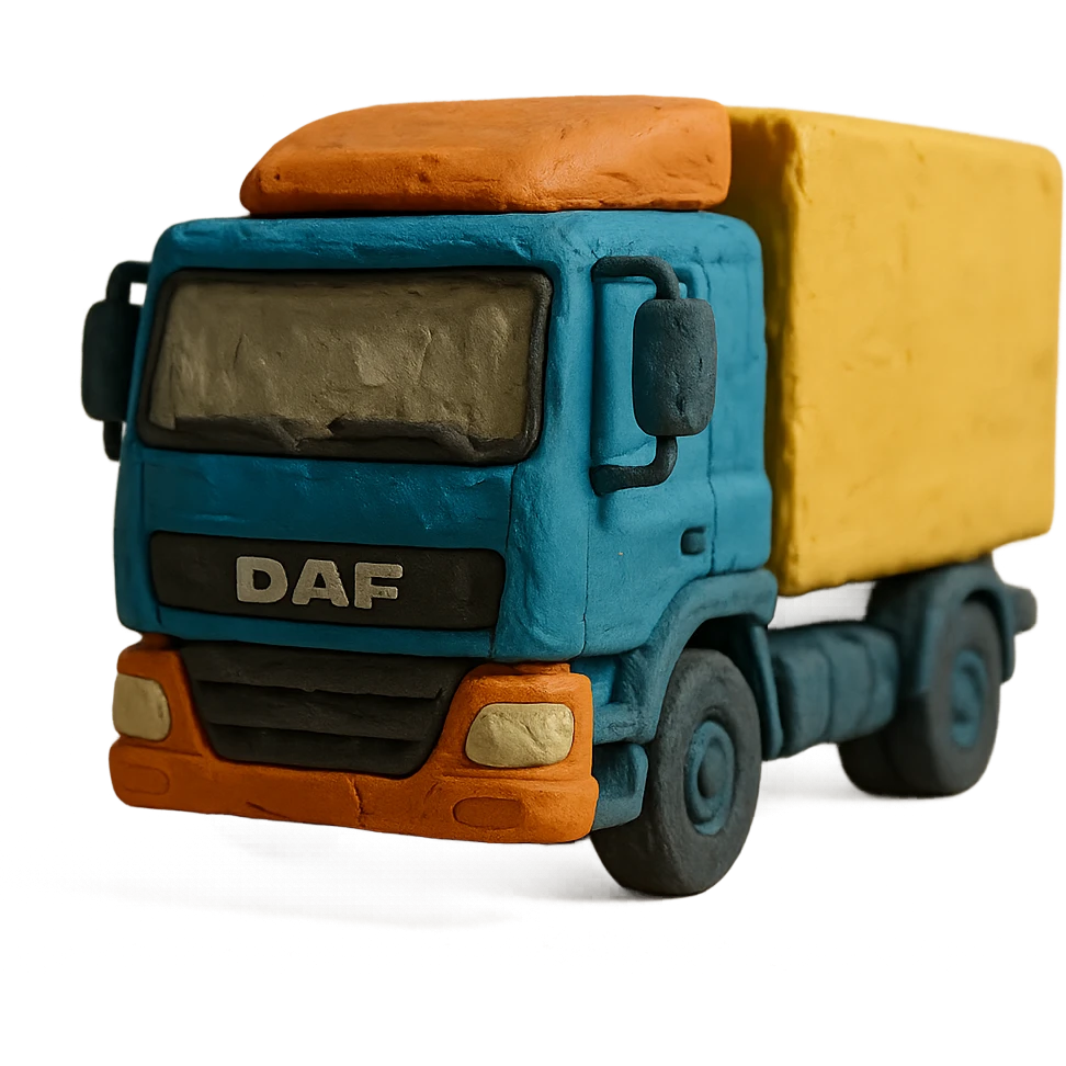 claymation style DAF truck emoji