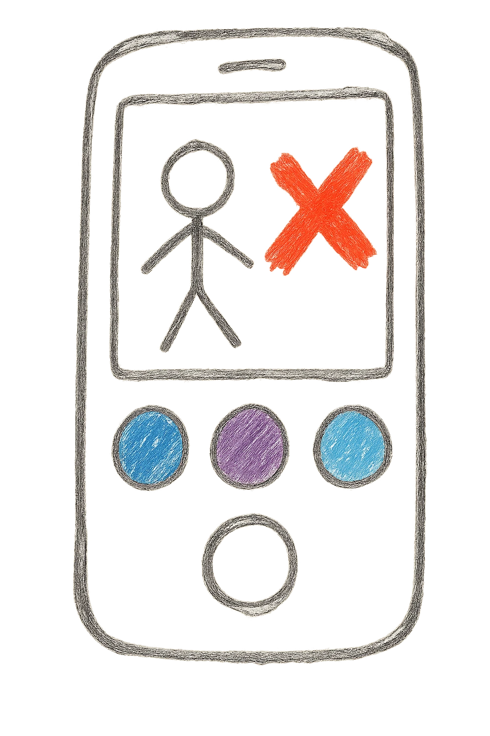 Смартфон. Минималистичный линейный рисунок emoji
