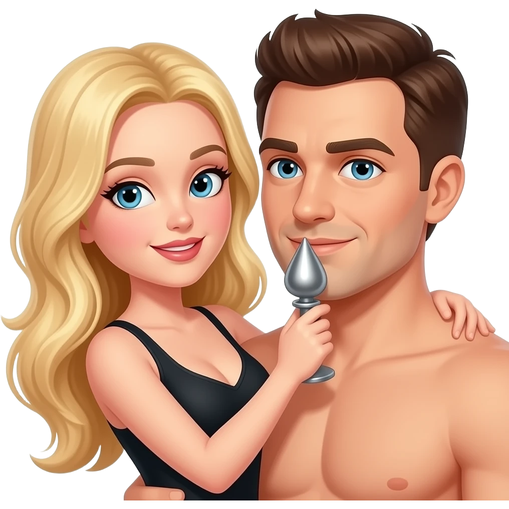 Blond woman Anal Pegging a man emoji