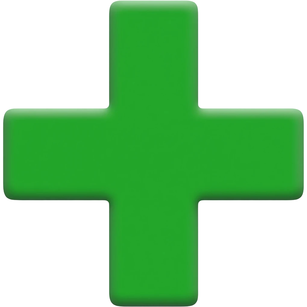 green plus sign emoji