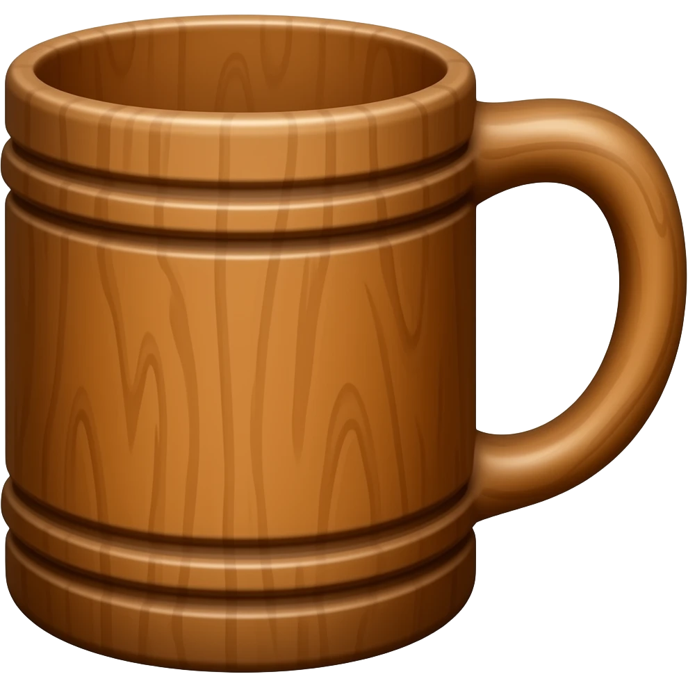 wooden old cup with handle emoji