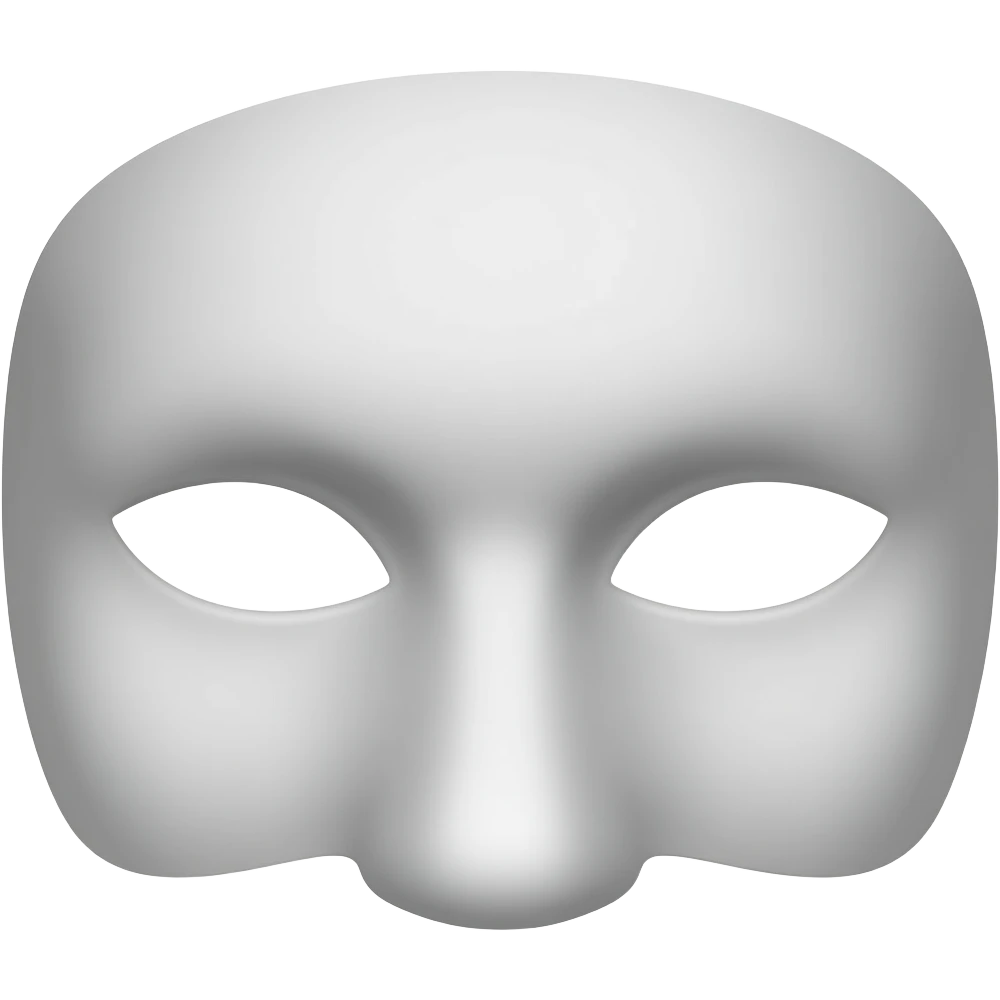 Pero que no se vea la oreja ni el cuello, solo la máscara emoji