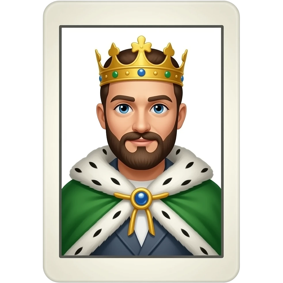 green  cape King inside Tarot Card emoji