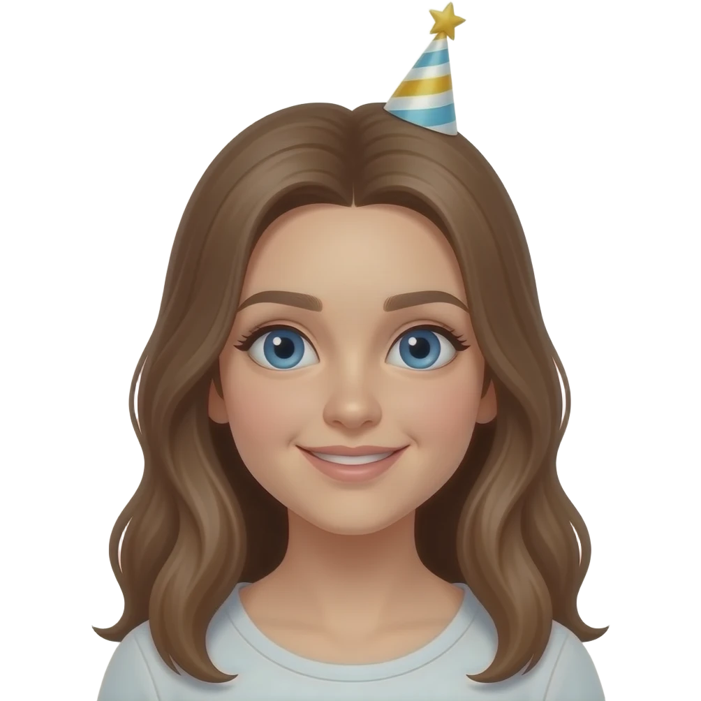 13 year old  blue eye girl birthday emoji