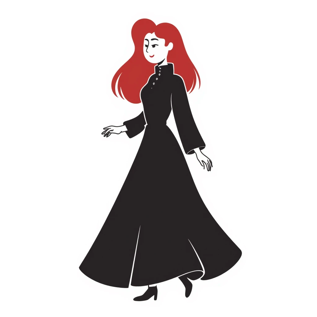 elegant woman with flowing red hair emoji