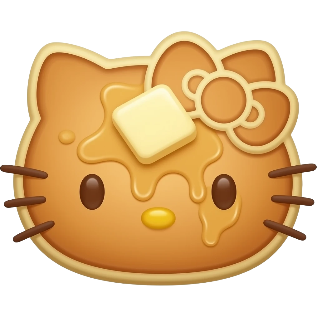 Hello kitty Pancakes with butter emoji