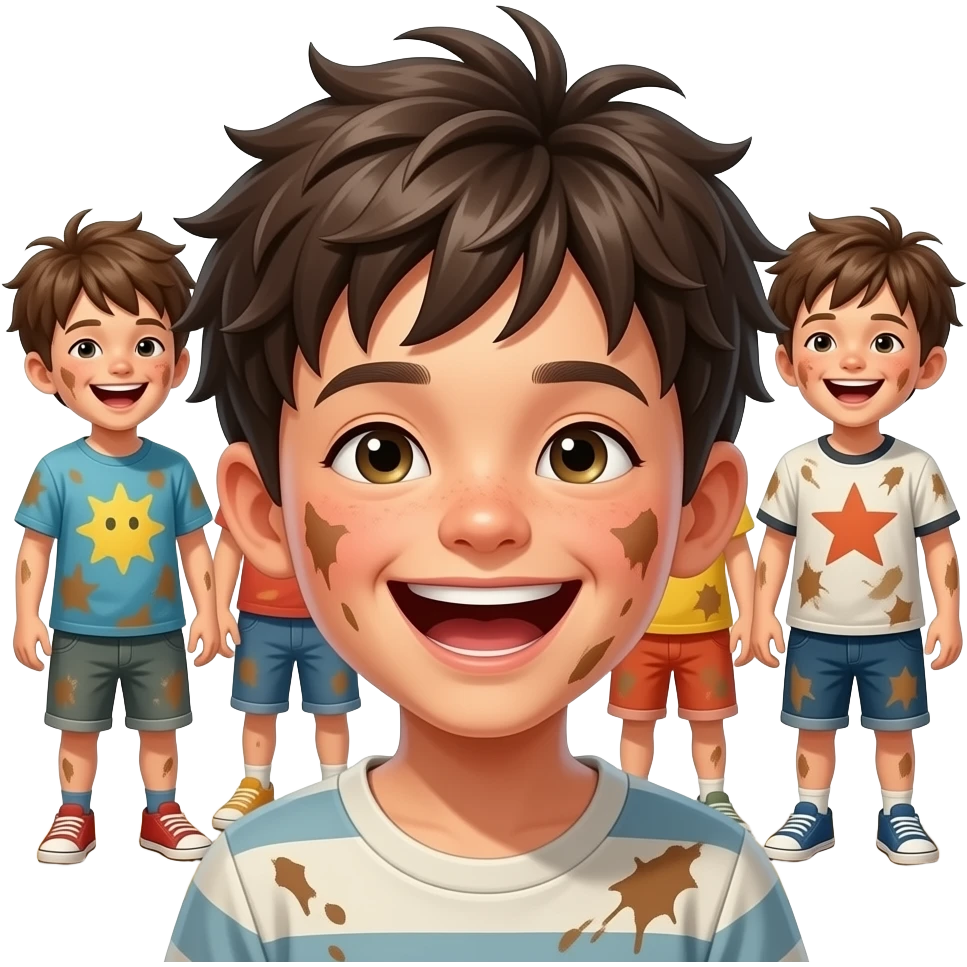 group of messy boys emoji